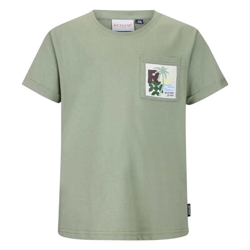 Retour Jongens tshirt groen Zeb