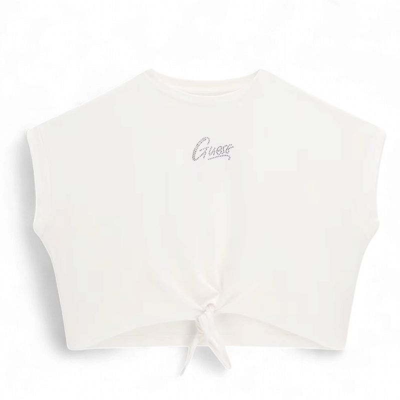 Guess meisjes tshirt wit glitter logo