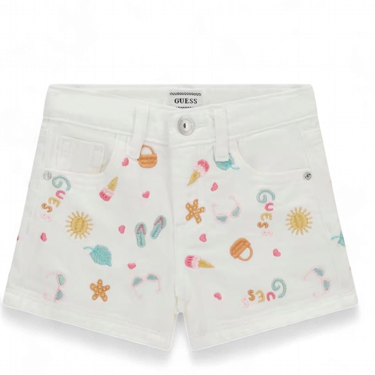 Guess baby meisjes korte broek wit denim