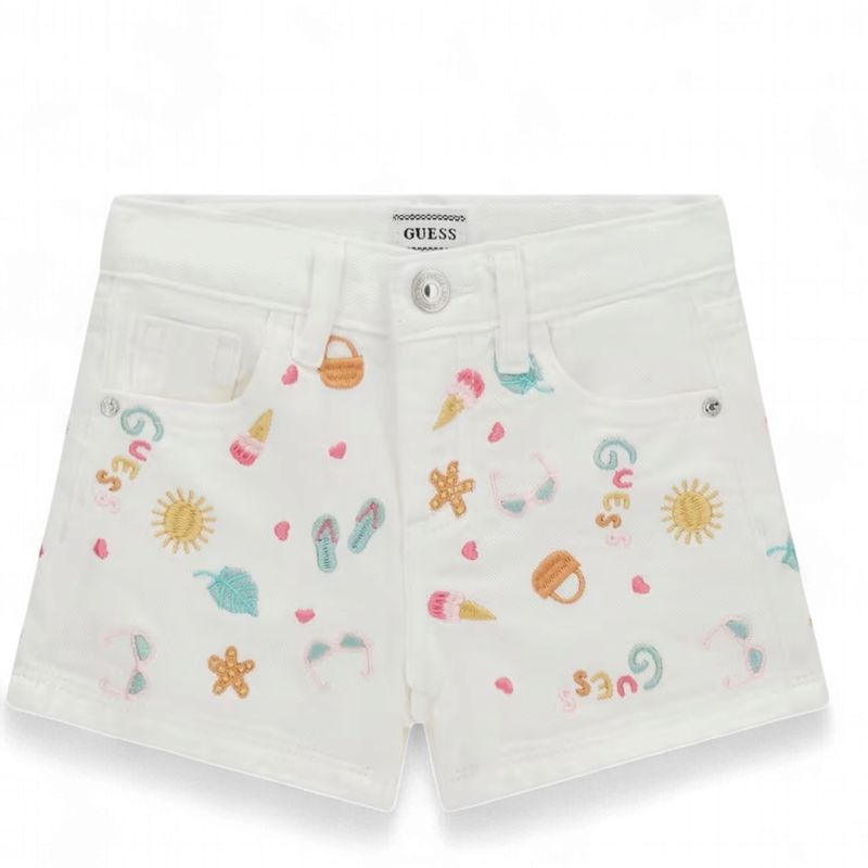 Guess baby meisjes korte broek wit denim