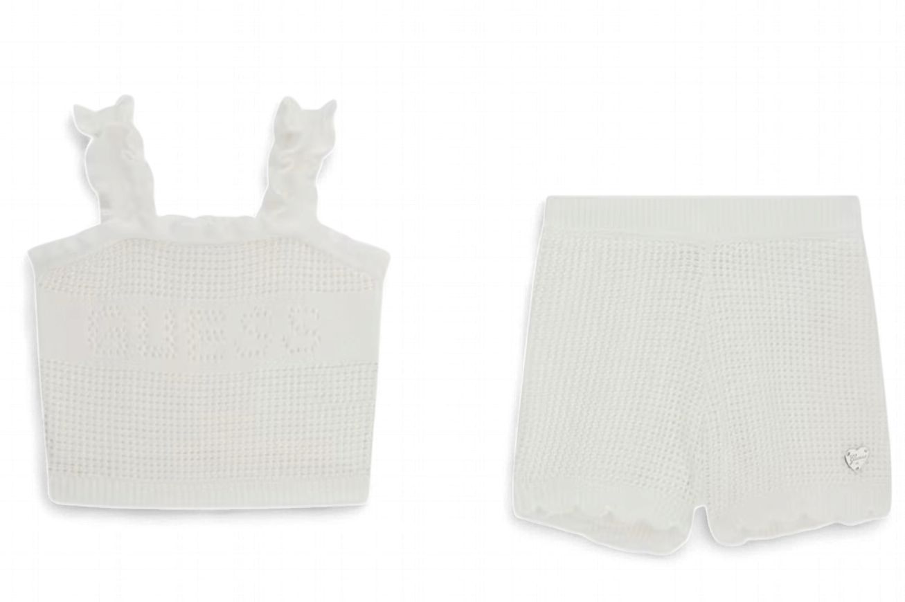 Guess meisjes set wit gebreid