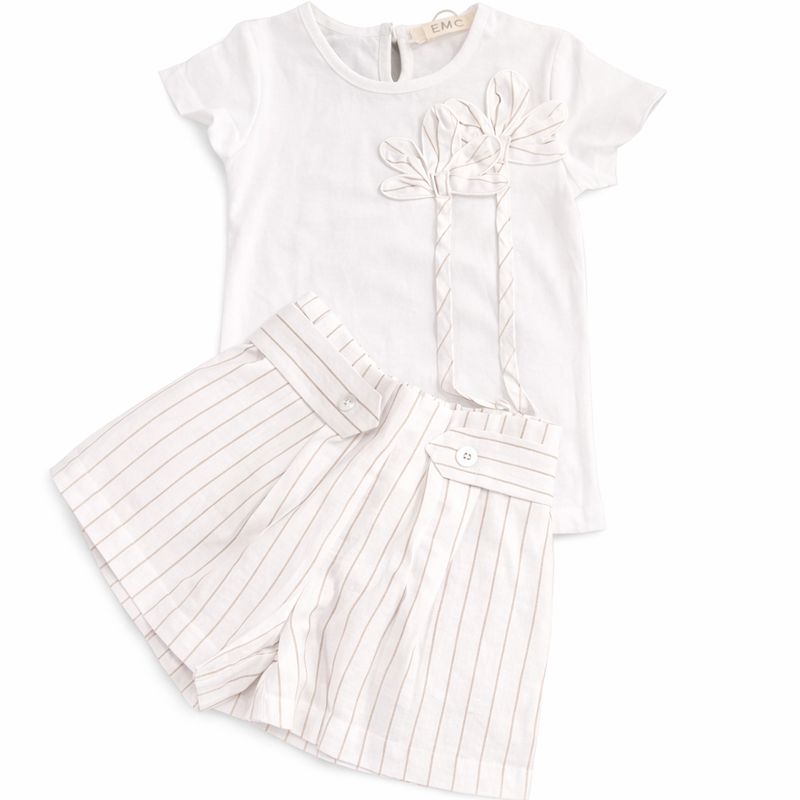 EMC meisjes set bloem off white