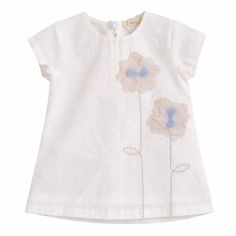 EMC baby meisjes jurk wit blauwe bloem