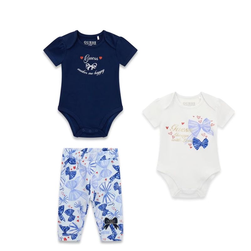 Guess baby meisjes set blauw strik