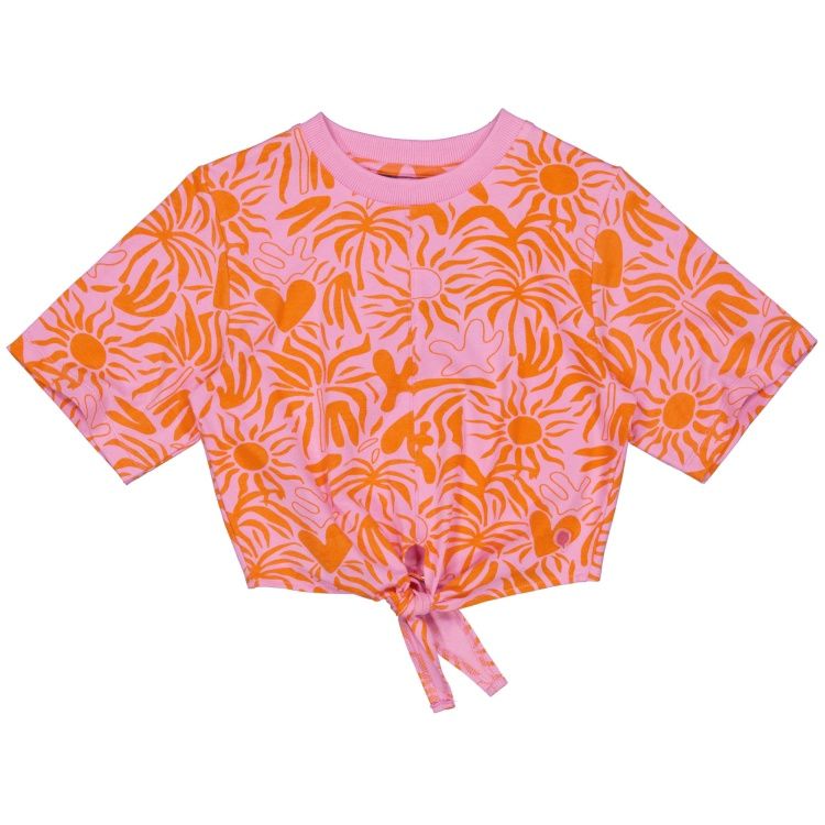 Quapi meisjes shirt roze/oranje knoop