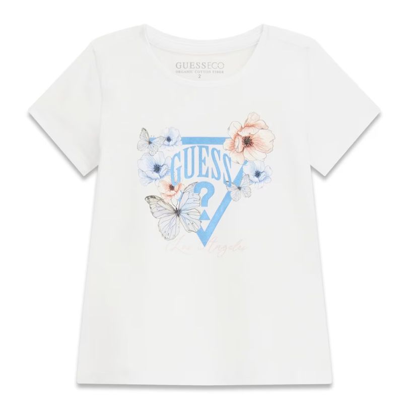 Guess meisjes tshirt wit bloem/vlinder