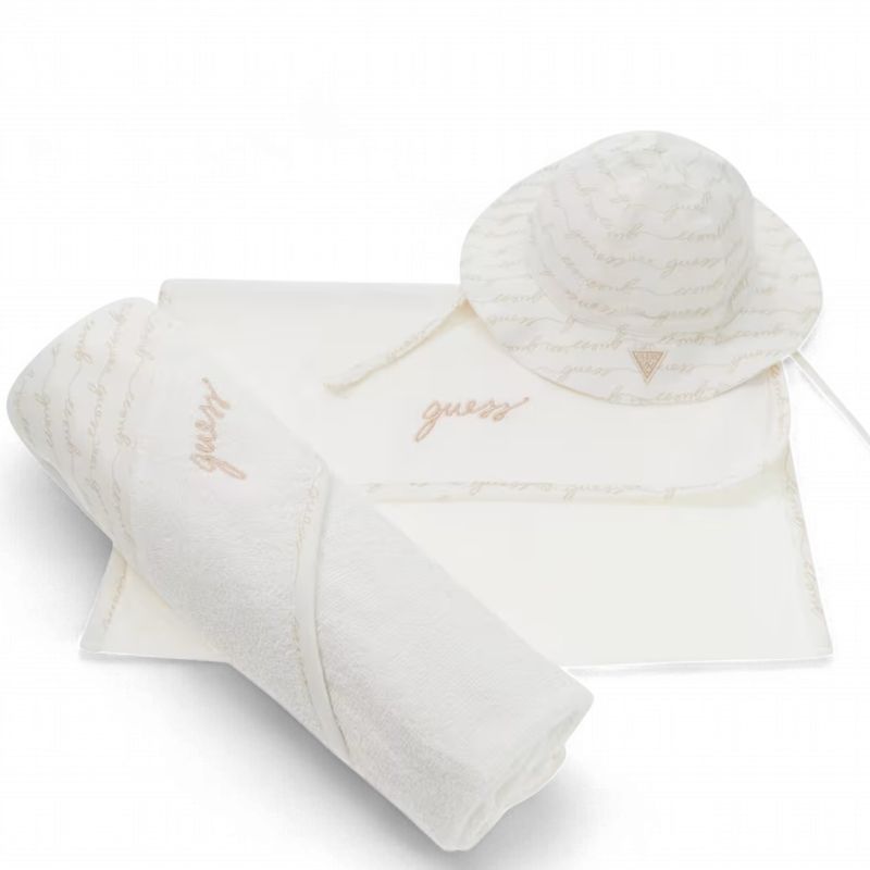 Guess baby hoedje en deken beige
