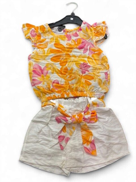 Kidsfun meisjes set oranje/wit