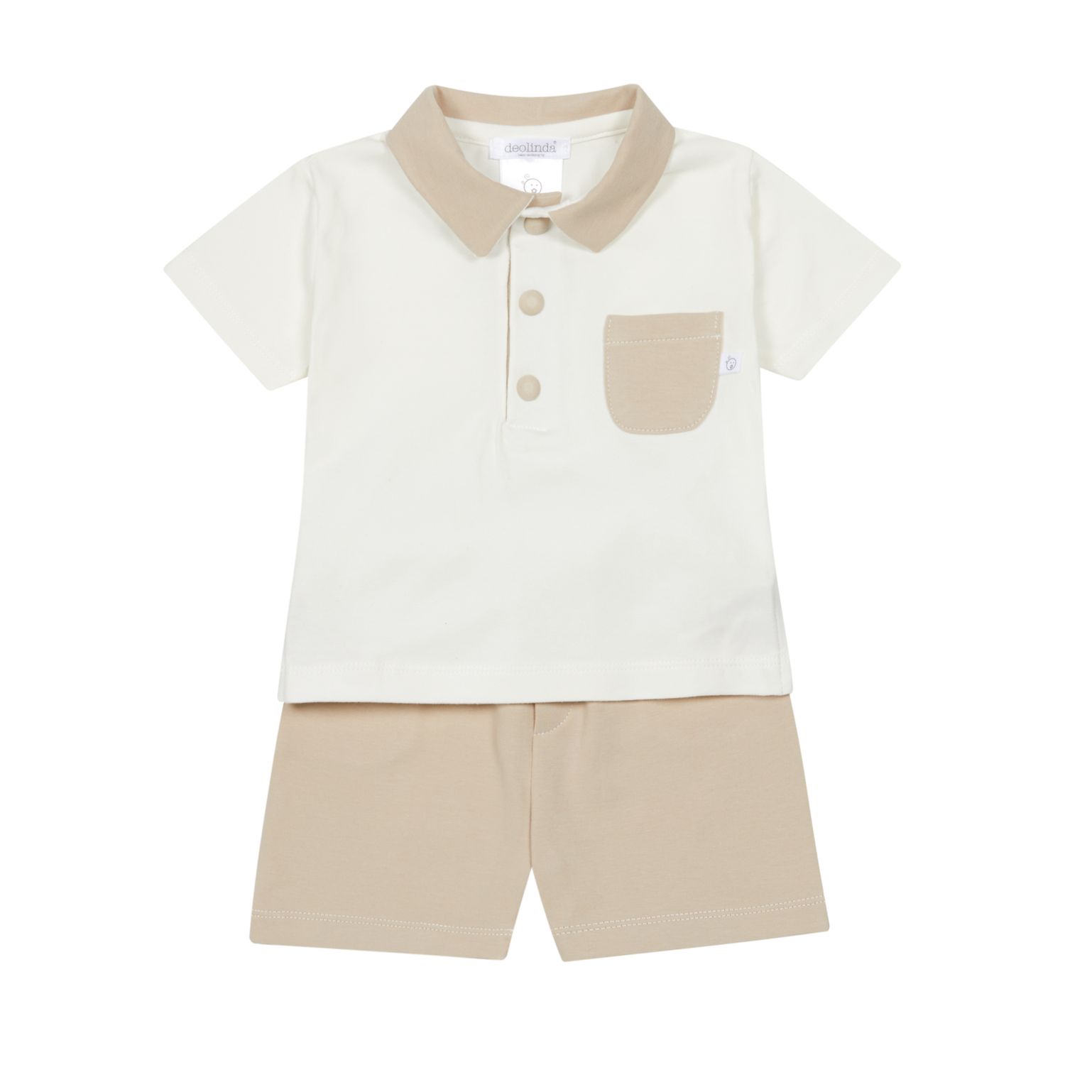 Deolinda baby jongens set beige/wit