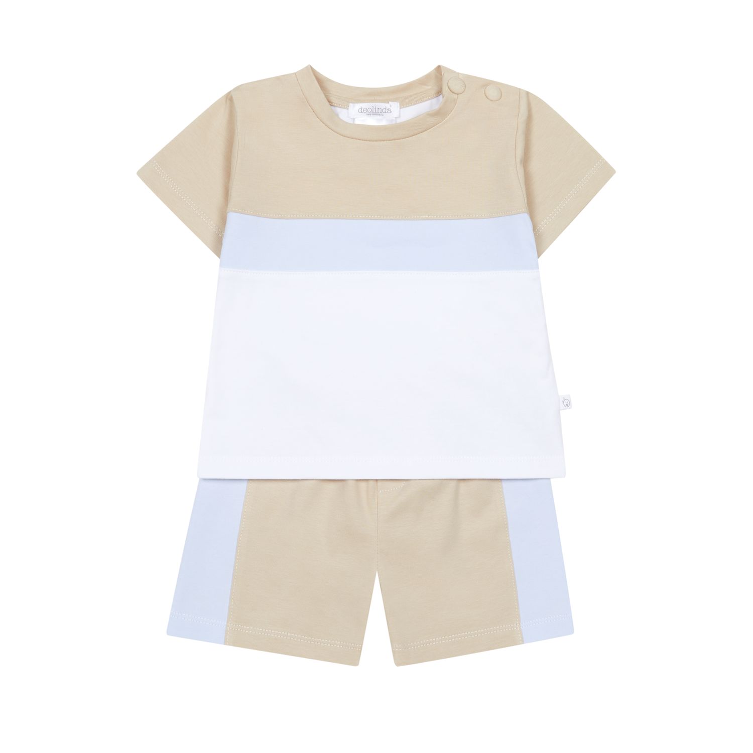 Deolinda baby jongens set beige/blauw