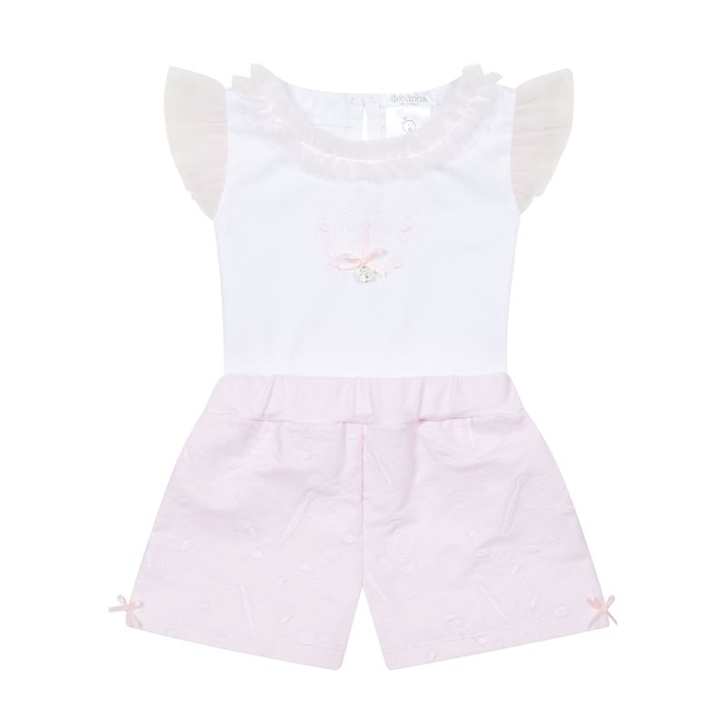 Deolinda baby meisjes set roze/wit vlinder