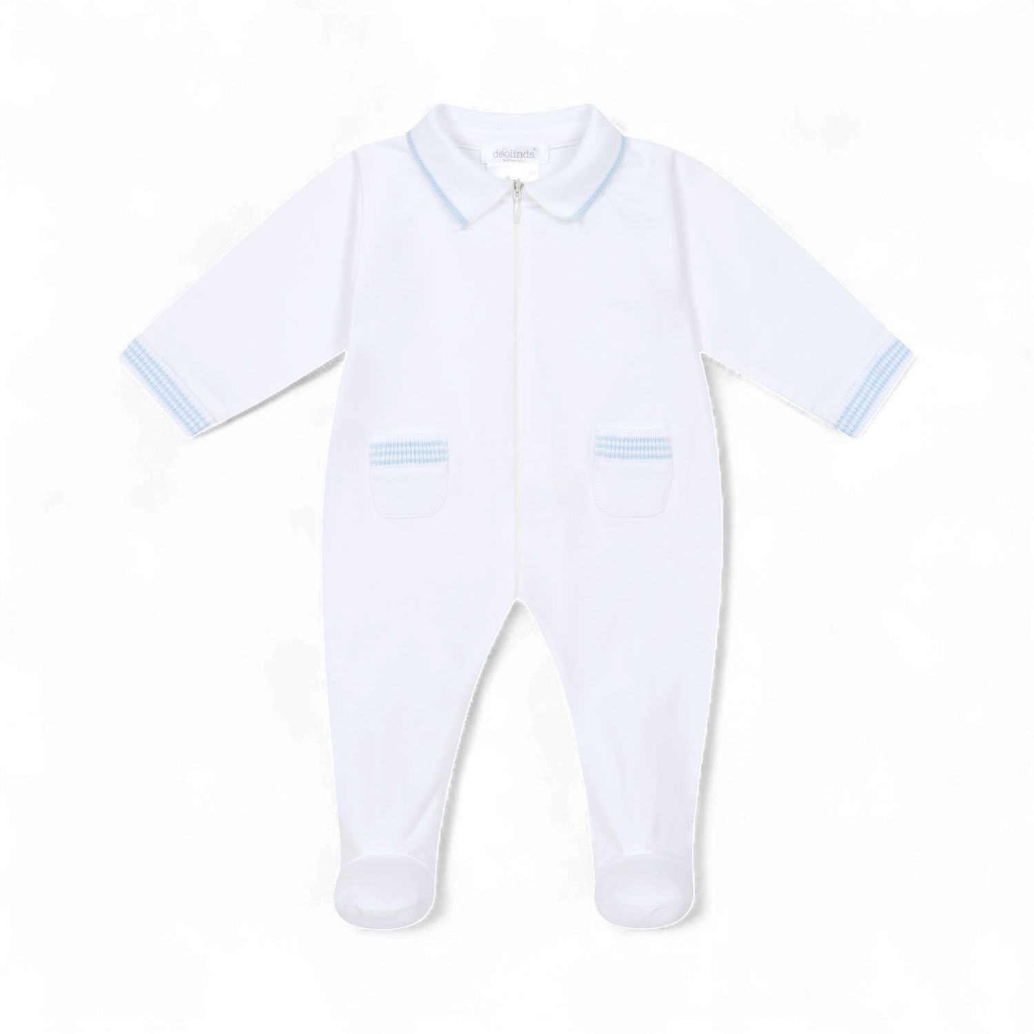 Deolinda baby jongens boxpakje wit/blauw