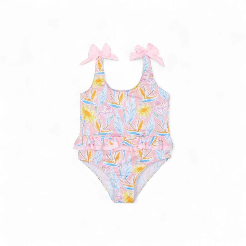 Deolinda baby meisjes zwempak roze bloemen