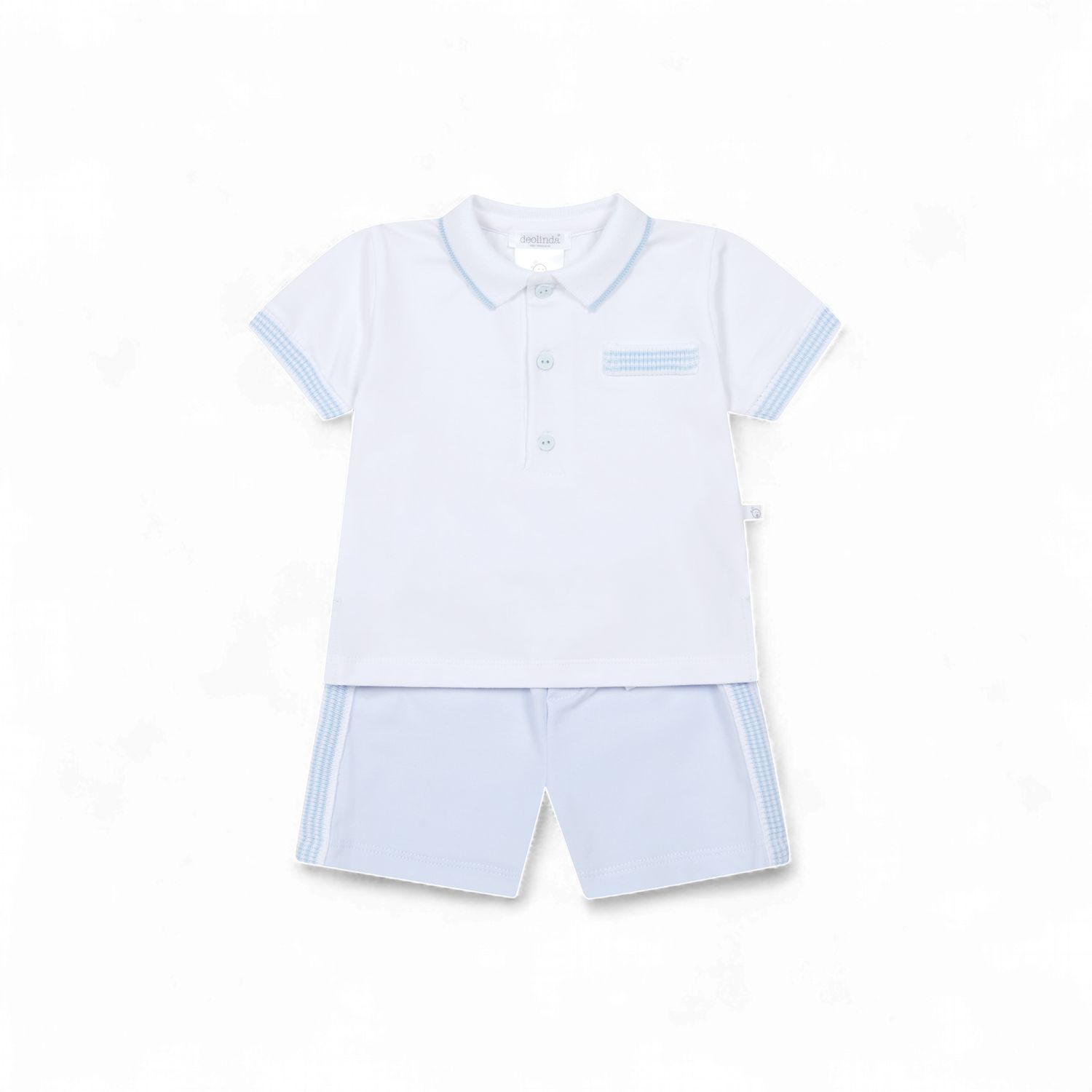 Deolinda baby jongens set wit/blauw polo