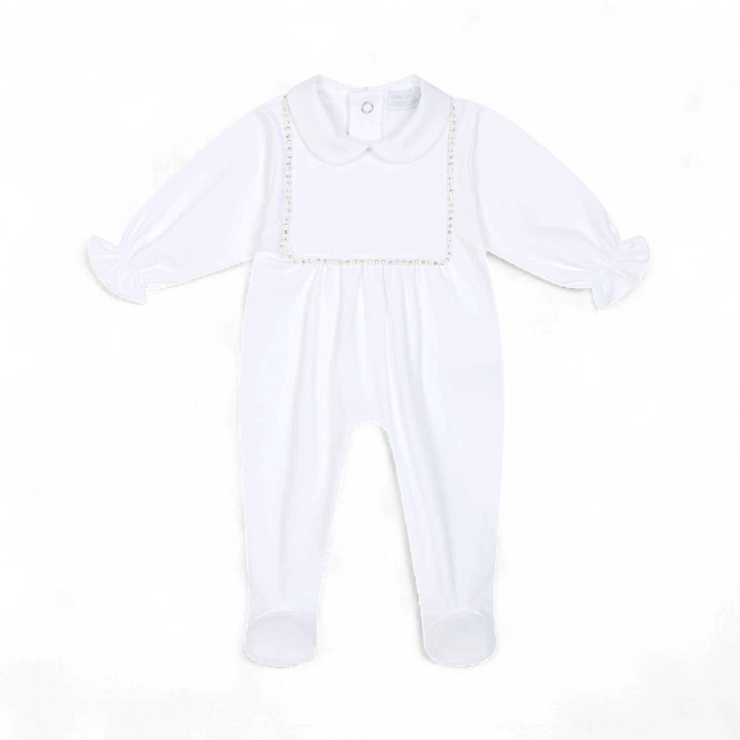 Deolinda baby meisjes boxpakje wit glitter met mutsje