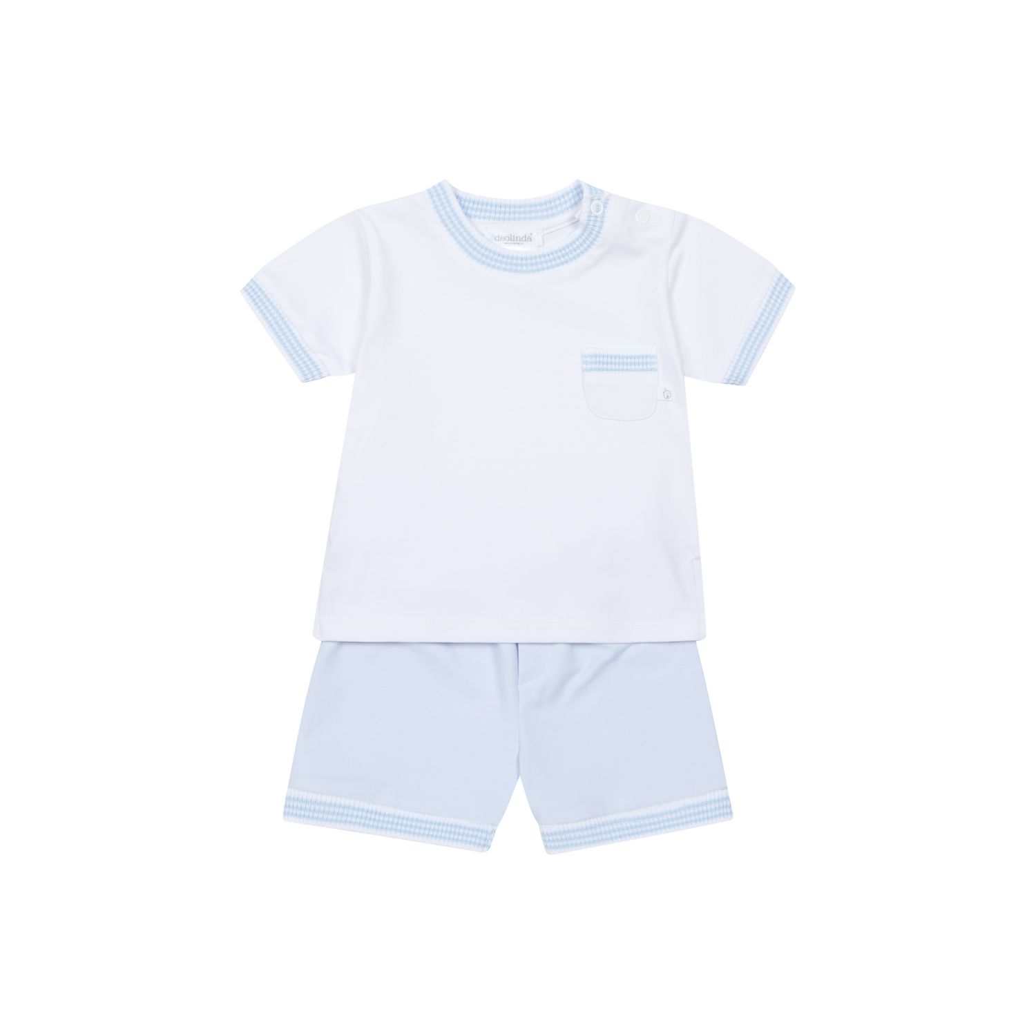 Deolinda baby jongens wit/blauw set