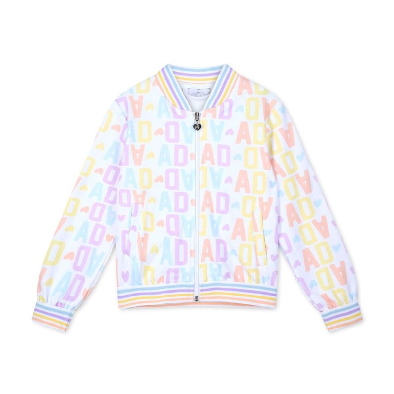 A’Dee Sassy loge print bomber (Bright White)