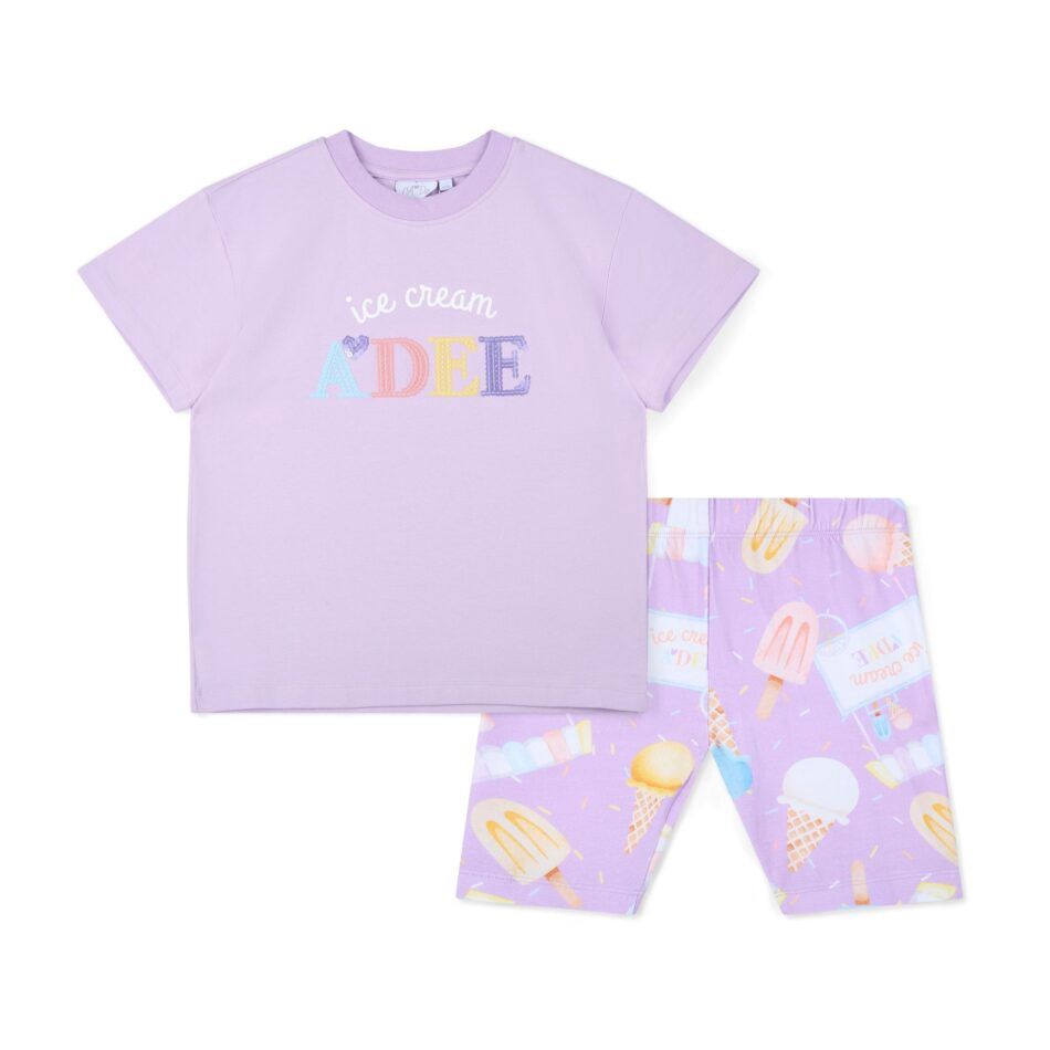 A’Dee Sophia ice cream print fietsbroek set (Lilac Dreams)