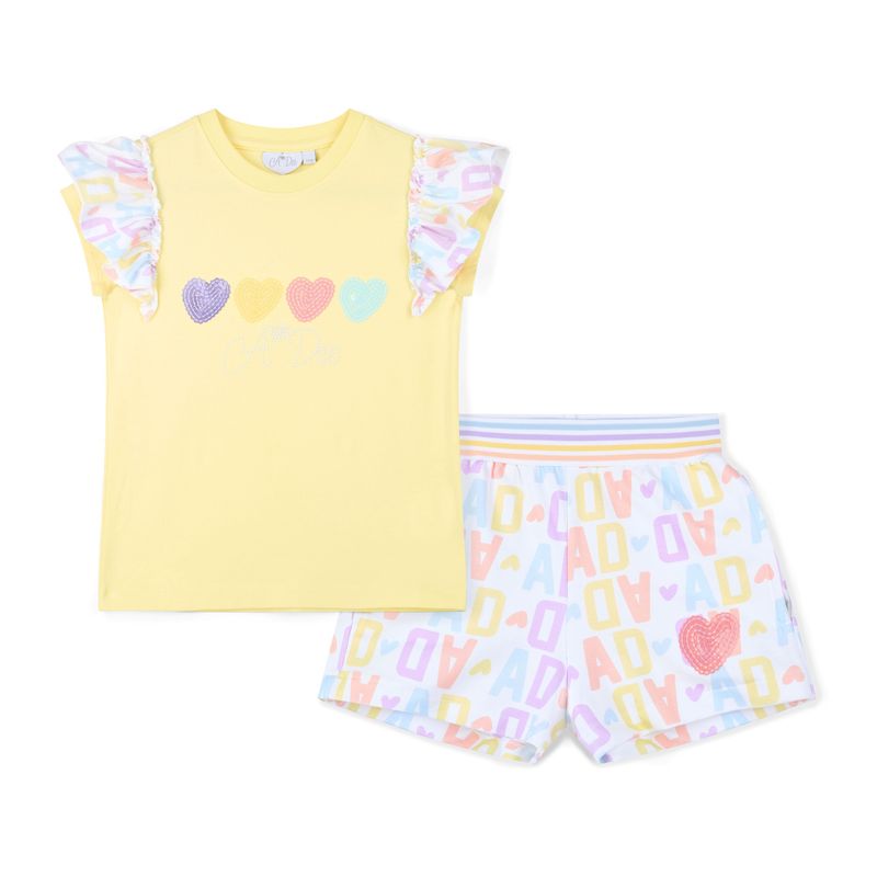 A'Dee Meisjes Set Short Sienna Initial Lemon Cake