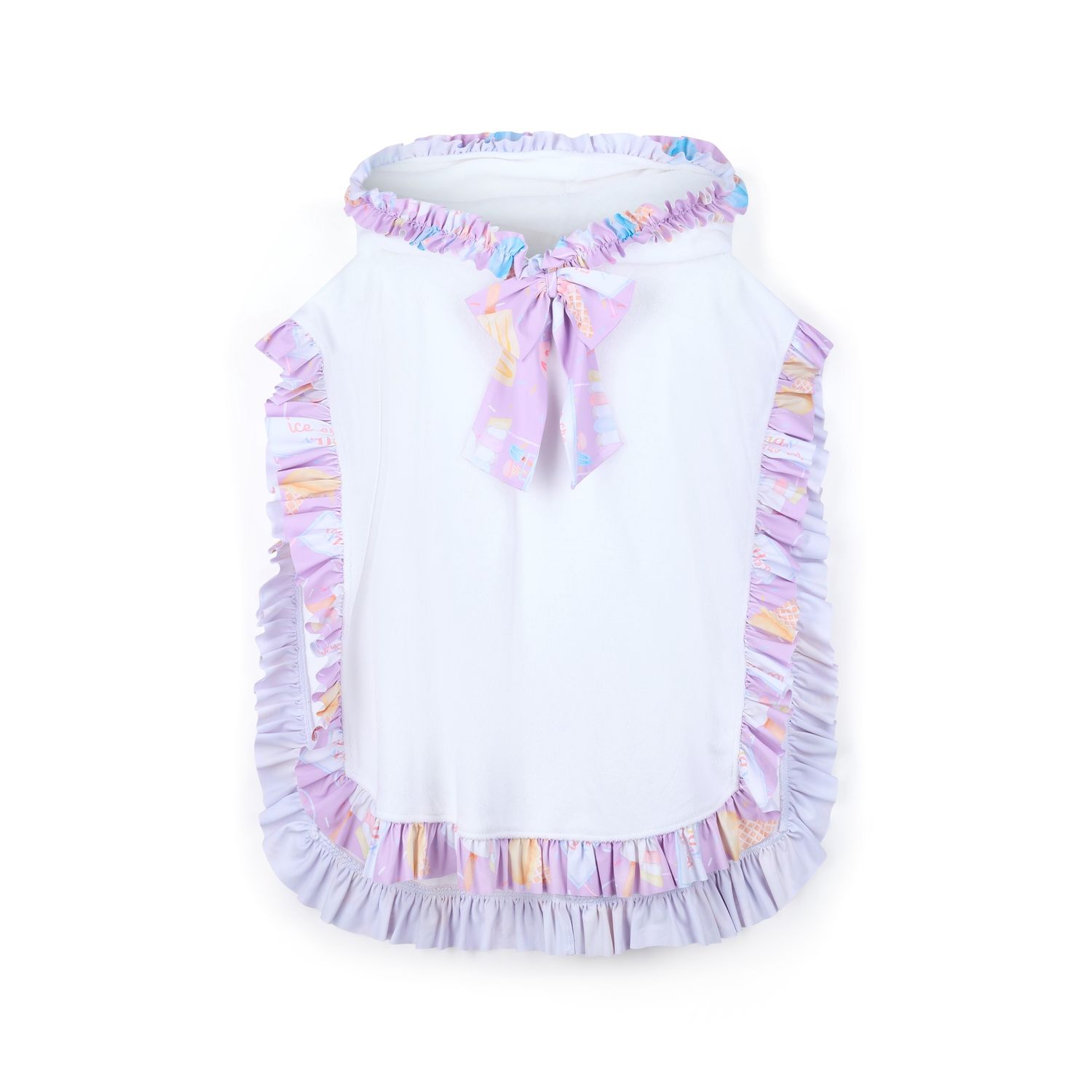 A’Dee Rosie ice cream print poncho (Bright White)