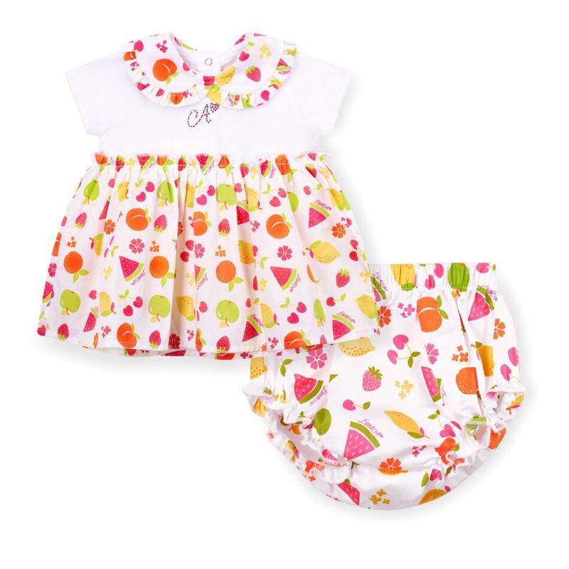 Little A Payton fruit print jurkje (Bright White)