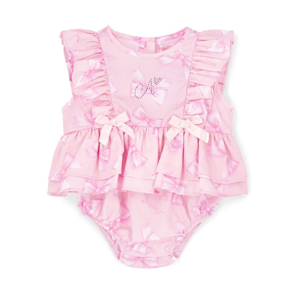 Little A Odessa strik print romper (Pink Blossom)