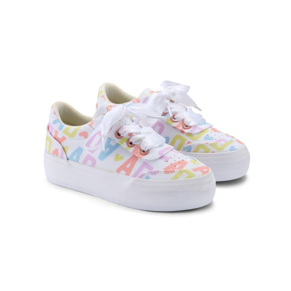 A’Dee Patty logo print sneaker (Bright White)