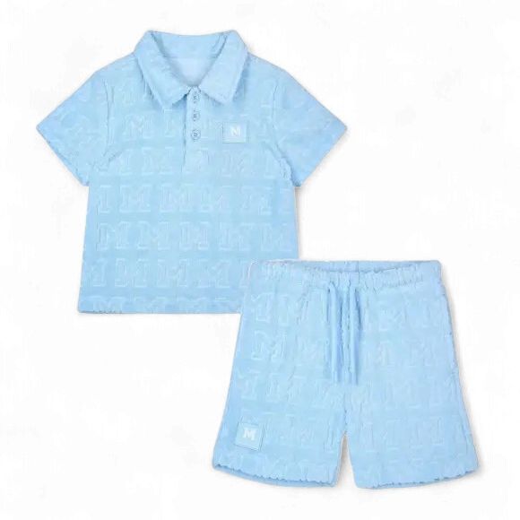 Mitch &amp; Son Orion short set badstof licht blauw