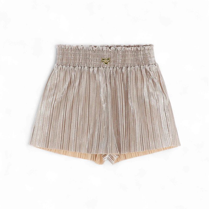 Angel's face Fortuna Metallic Pleated Shorts Champagne