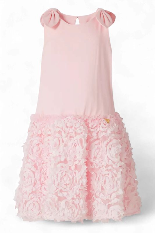 Angel's Face Lauren Drop Waist 3D Flower Dress