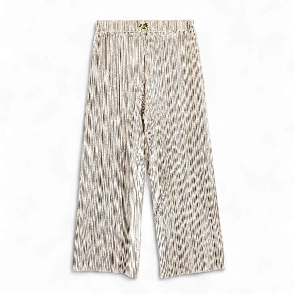 Angel's Face Fortuna Metallic Pleated Trouser Champagne