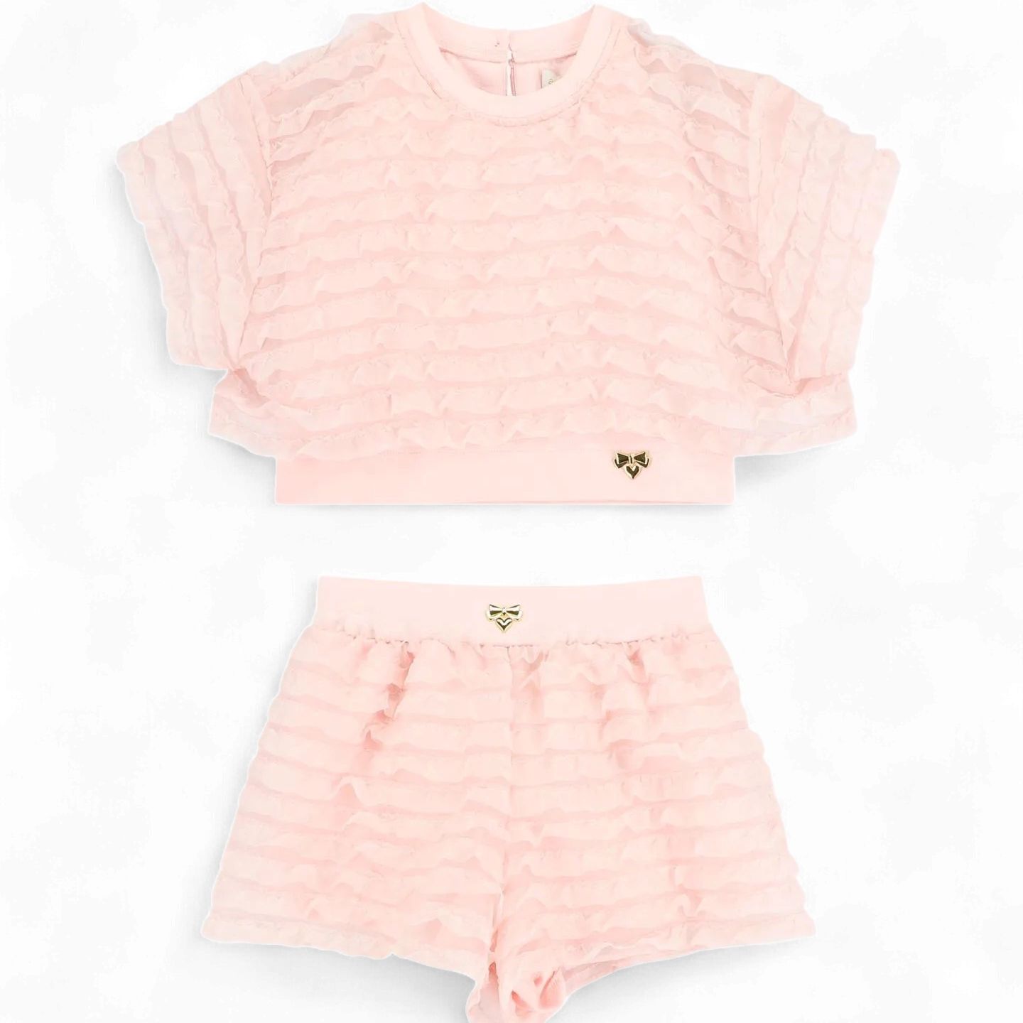 Angel's Face Meisjes Set Shirt Short Natalia Frilly Pale Roze