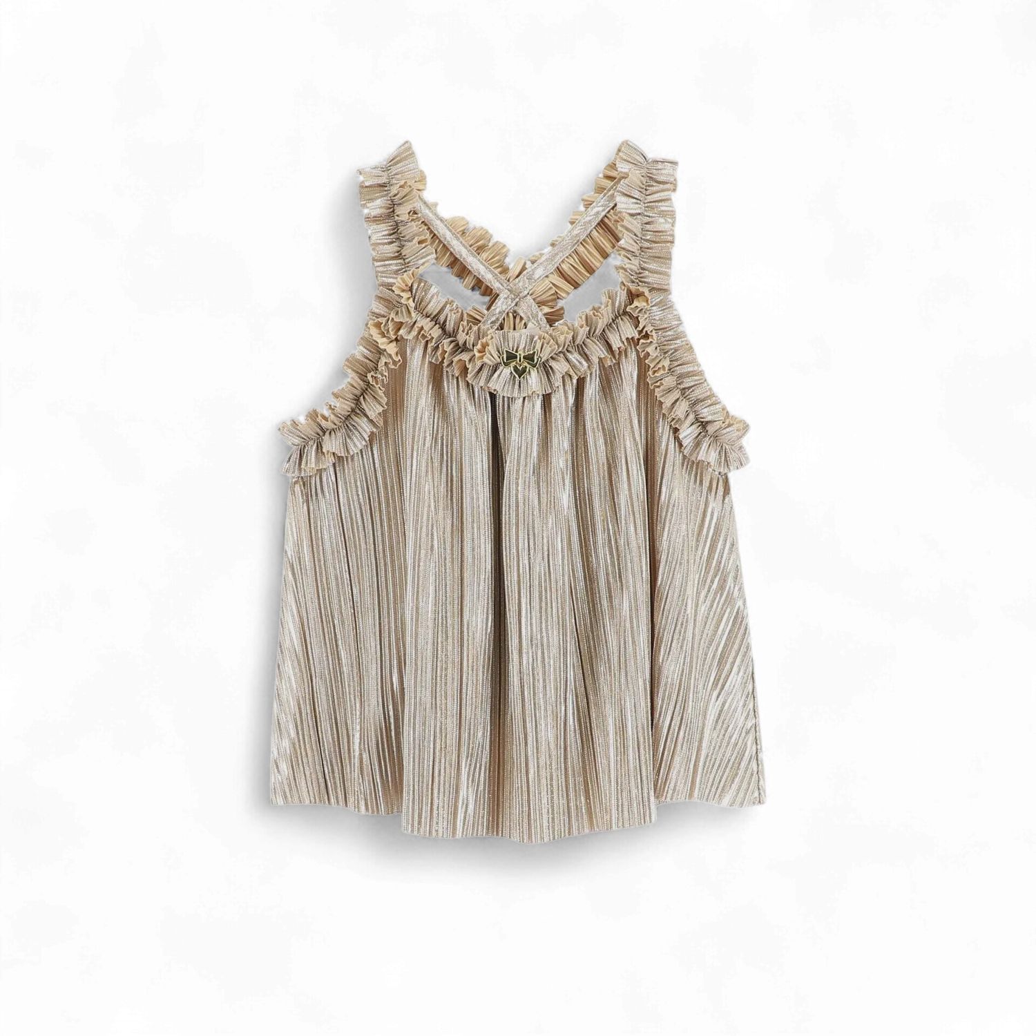 Angel's Face fortuna metallic pleated top