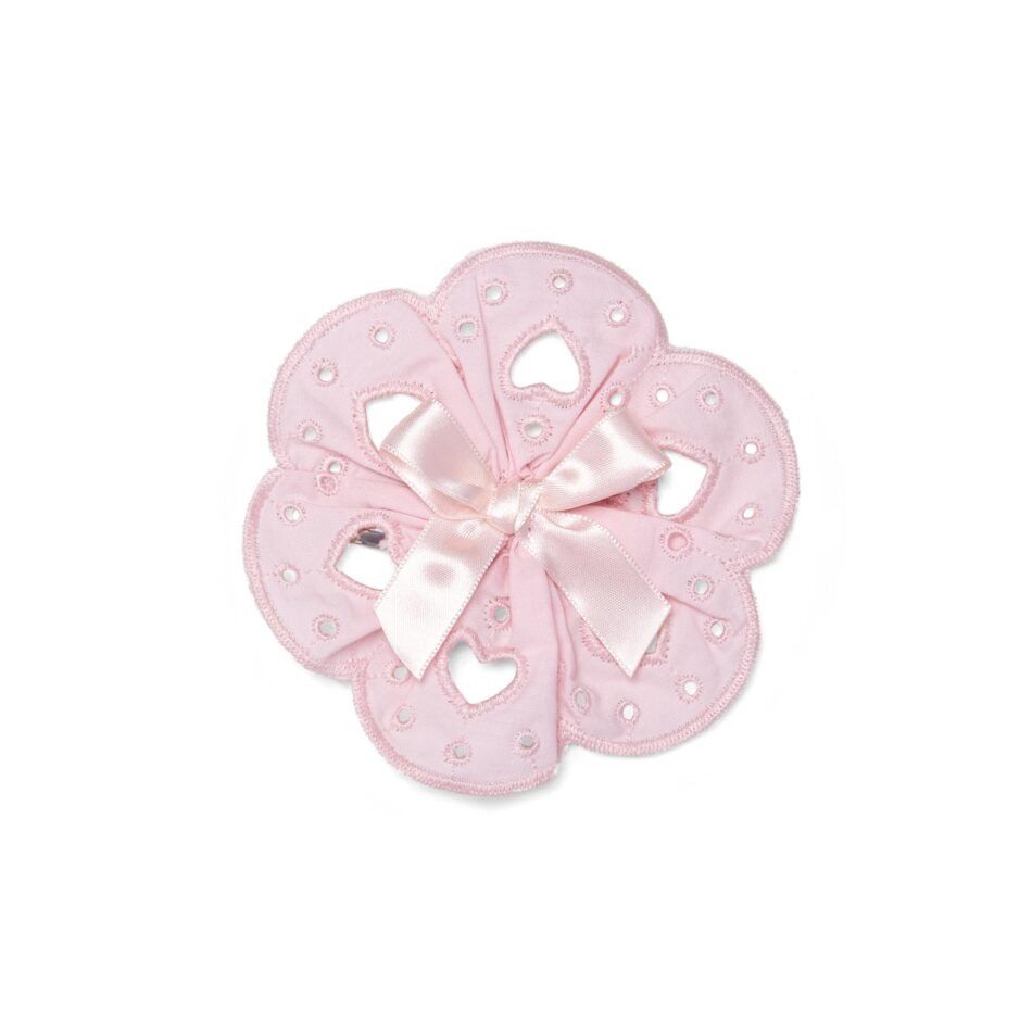 Little A Ollie engels borduurwerk haarknip (Pink Blossom)