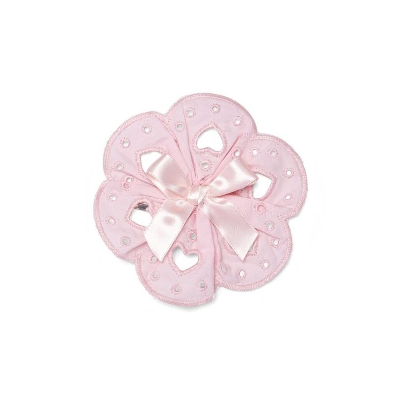 Little A Ollie engels borduurwerk haarknip (Pink Blossom)