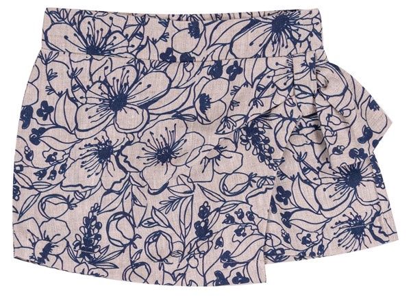 EMC meisjes rok beige/blauw bloem