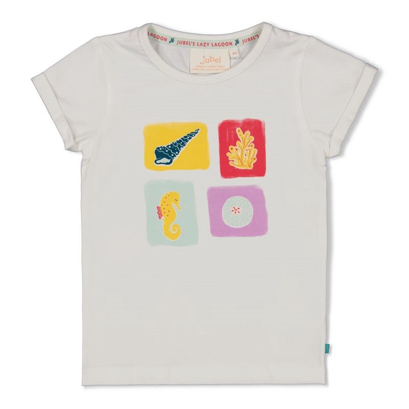 Jubel T-shirt - Lazy Lagoon wit