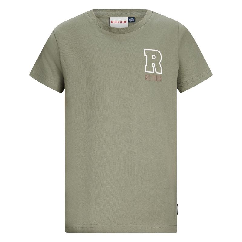 Retour jongens t-shirt army groen Benneth