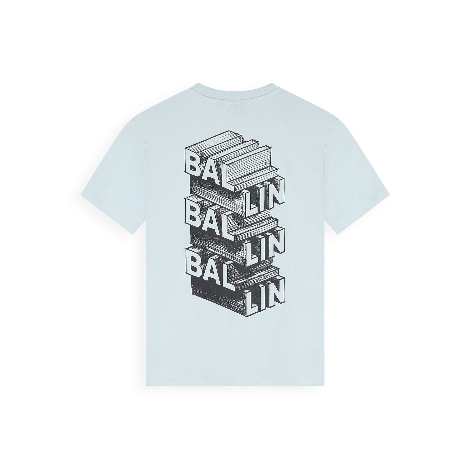Ballin Junior Stacked Logo Sketch T-shirt licht blauw