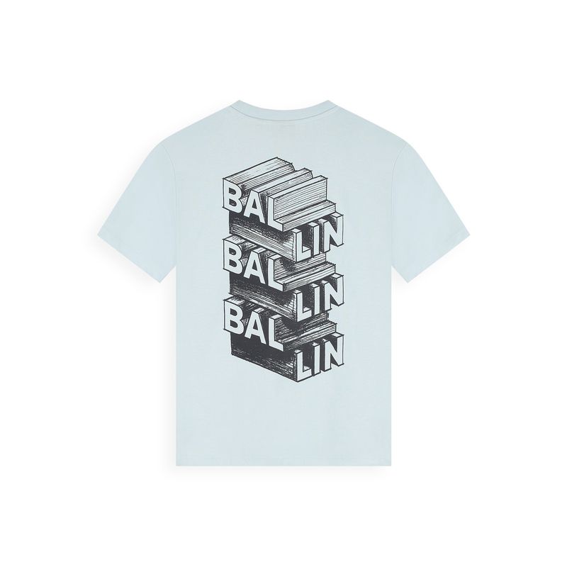 Ballin Junior Stacked Logo Sketch T-shirt licht blauw