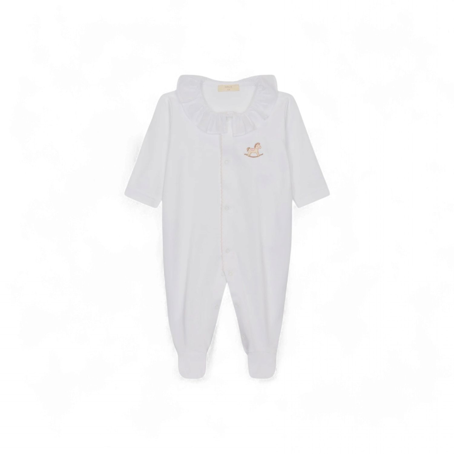 Baby Gi meisjes boxpakje wit/roze paard