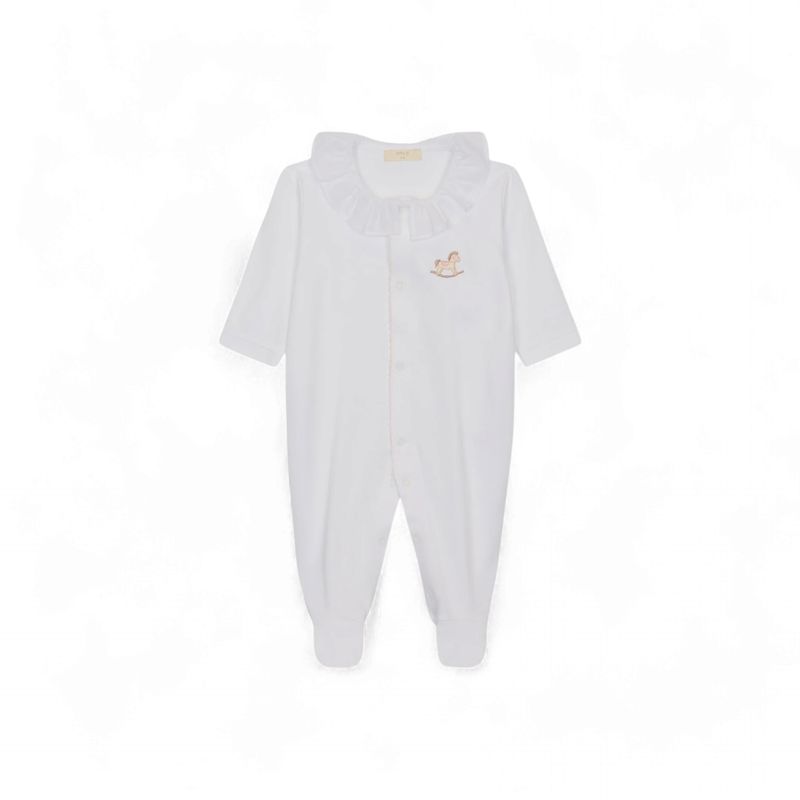 Baby Gi meisjes boxpakje wit/roze paard