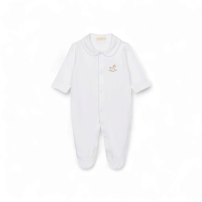 Baby Gi jongens boxpakje wit/blauw paard