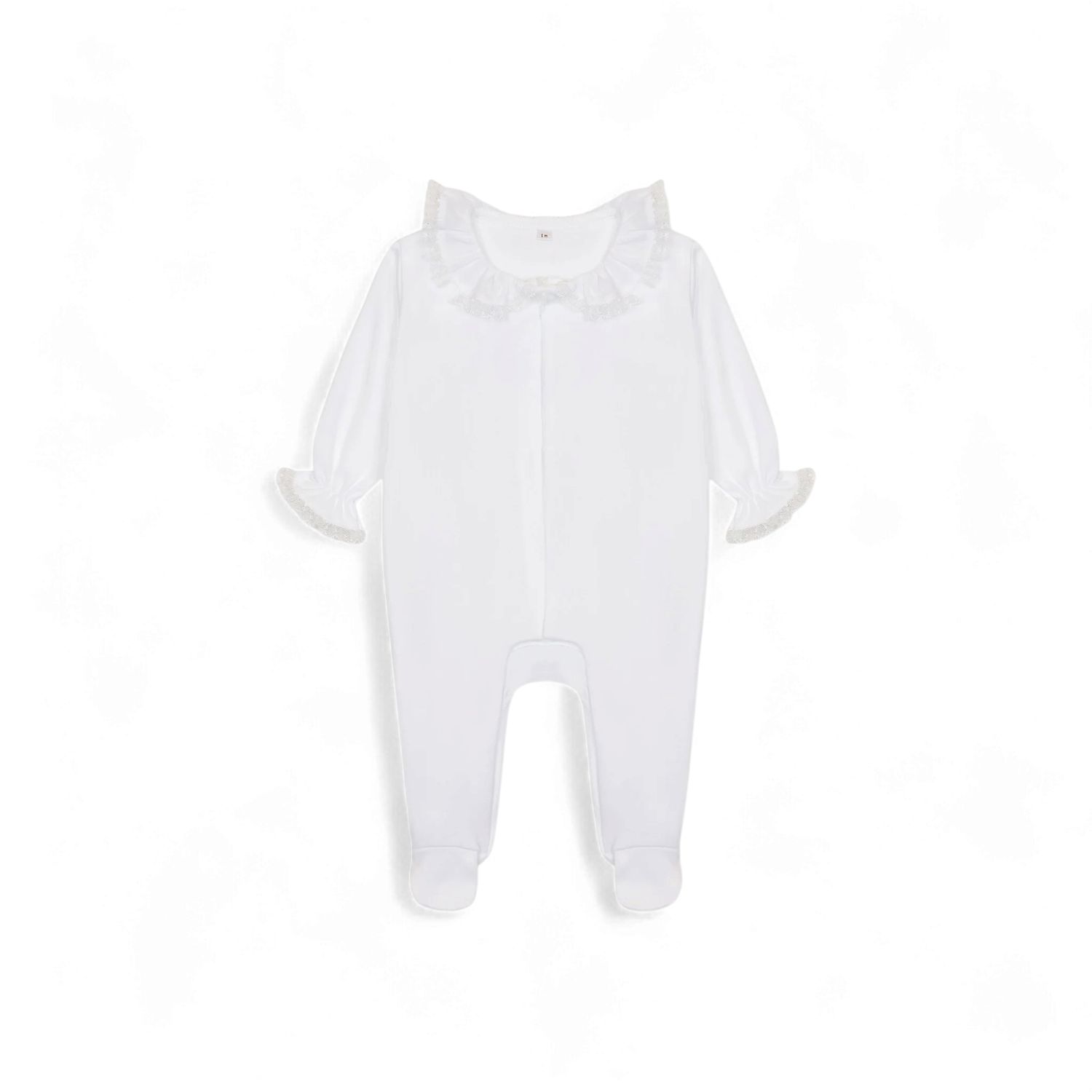 Baby Gi meisjes boxpakje wit kant boord