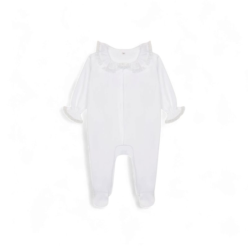 Baby Gi meisjes boxpakje wit kant boord