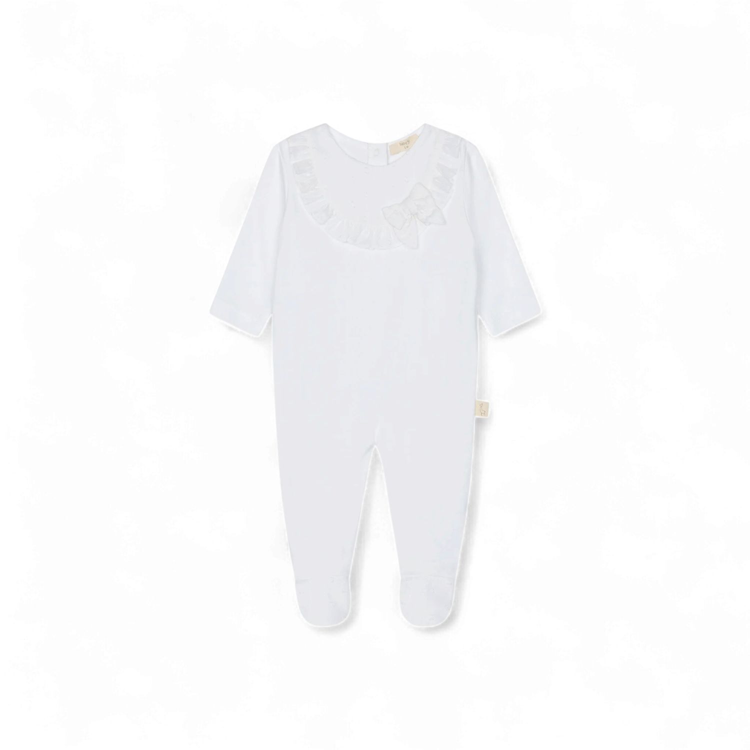 Baby Gi meisjes boxpakje wit kant met strik