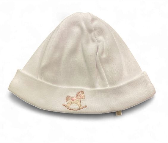 Baby Gi muts paard wit/roze