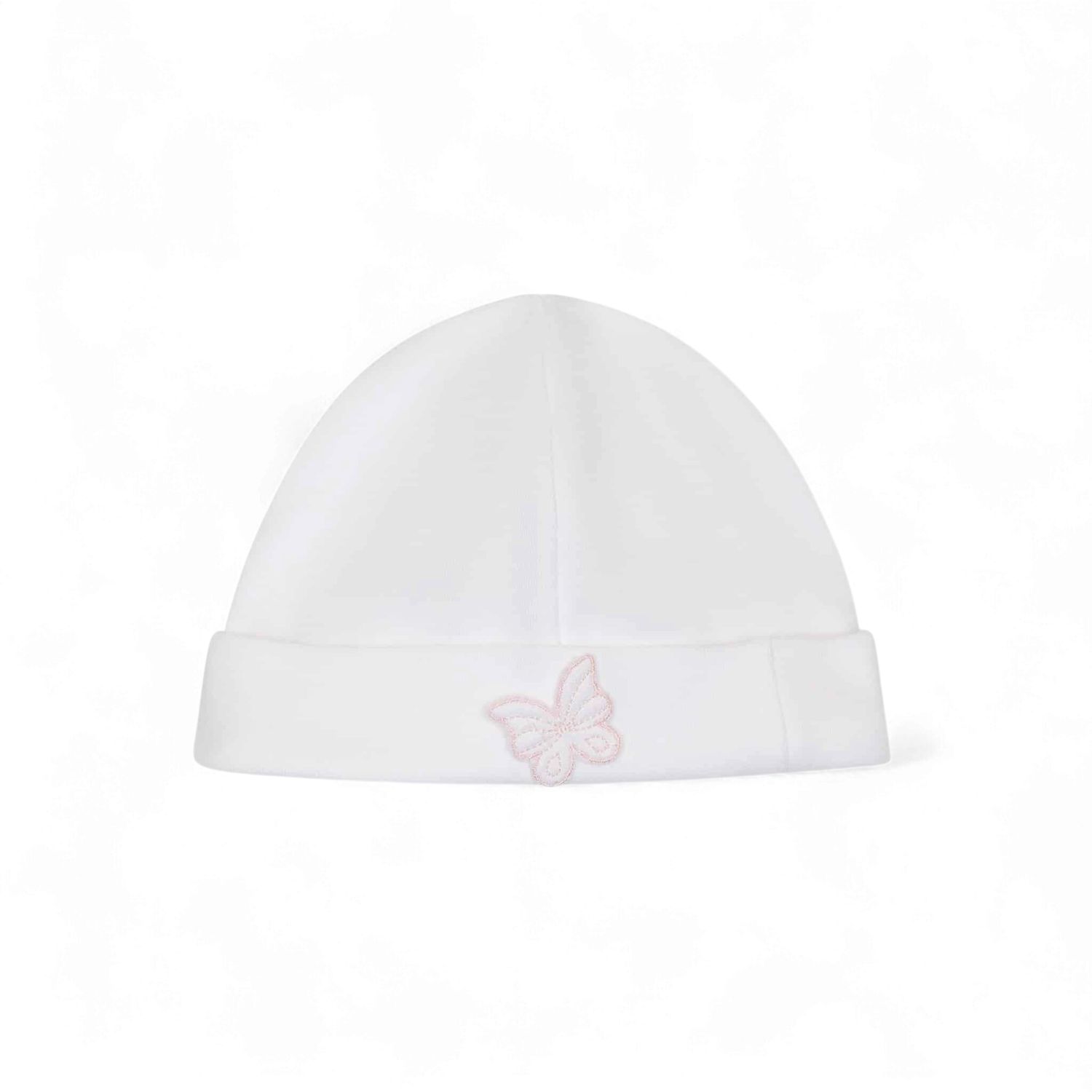 Baby Gi muts vlinder roze/wit