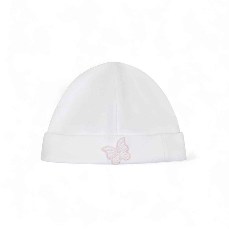 Baby Gi muts vlinder roze/wit