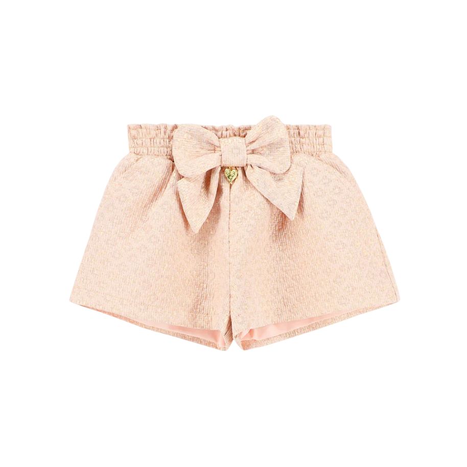 Angel’s Face Ruthie Bow Jacquard Shorts Rose Gold